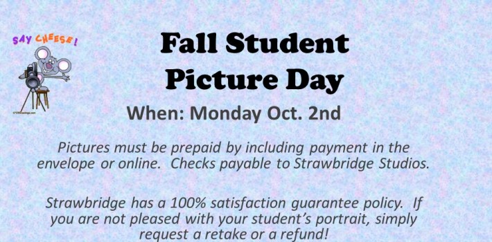 Fall Picture Day Oct. 2nd